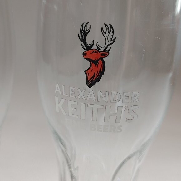 Alexander Keith's Pint Glasses PAIR Beveled Base - Picture 2 of 6